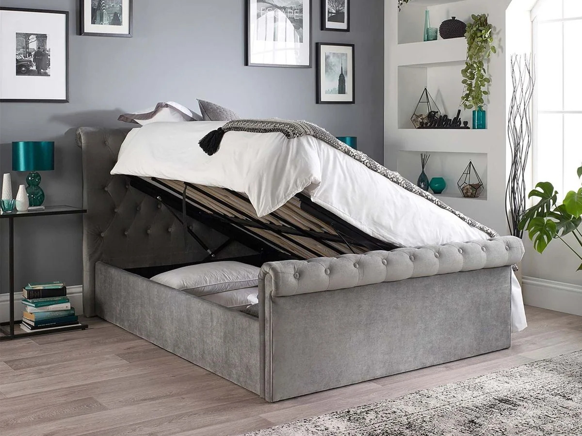 Aspire Chesterfield Sleigh Bed Frame. 