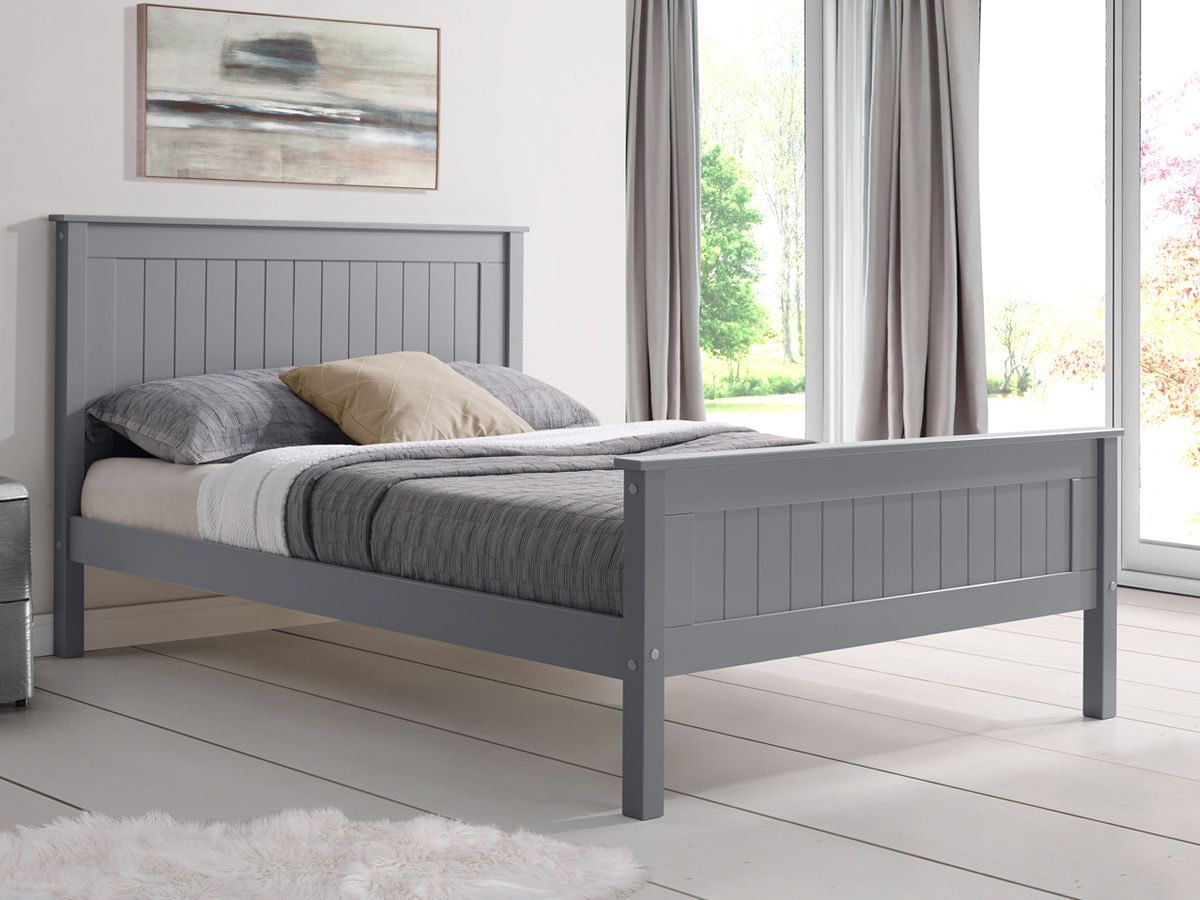 Tour High 4FT 6 Double Wooden Bed Frame - Grey