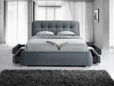 The Naples Bed Company 3090 Four Drawer Fabric Bed Frame - Grey