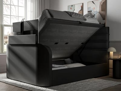 Star TV Ann 4FT 6 Double TV Bed - Black