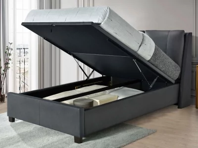 Ashleigh Leather Ottoman Bed