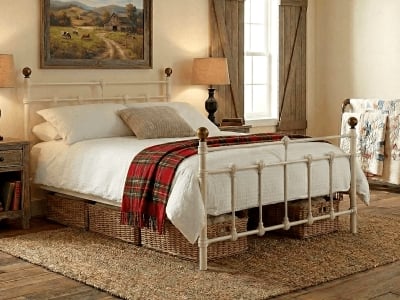 Birlea Atlas Metal Bed Frame - Cream