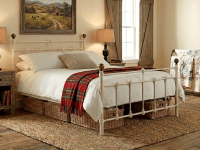 Birlea Atlas Metal Bed Frame - Cream