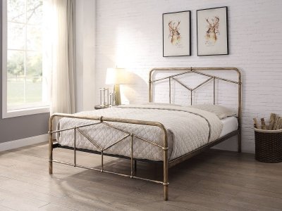 Axton Metal Bed Frame - Antique