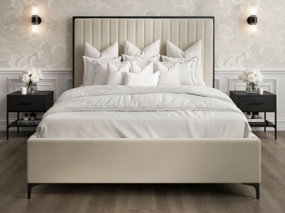 Berkeley 4FT 6 Double Fabric Bed - Cream