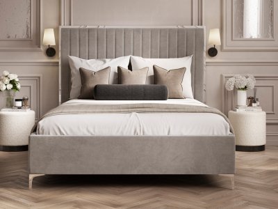 Berkeley 4FT 6 Double Fabric Bed - Mink