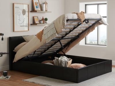 Birlea Berlin Leather Ottoman Bed - Brown