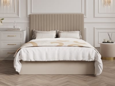Berlin Tall Ottoman Bed - Beige