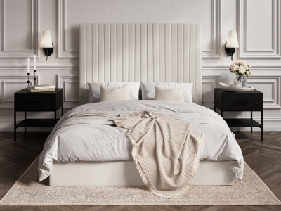 Berlin Tall Ottoman Bed - Milk