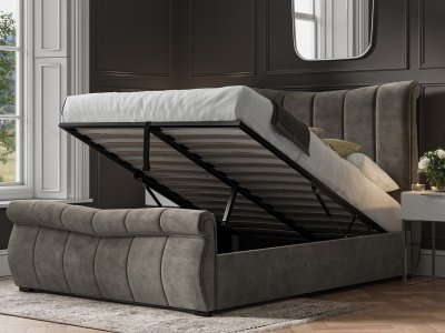 Bosworth 5FT Kingsize Ottoman Bed Frame - Mid Grey