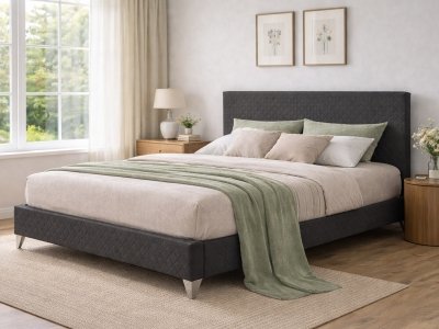 Brooklyn Fabric Bed Frame - Dark Grey