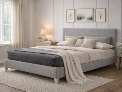 Brooklyn 4FT 6 Double Fabric Bed Frame - Light Grey