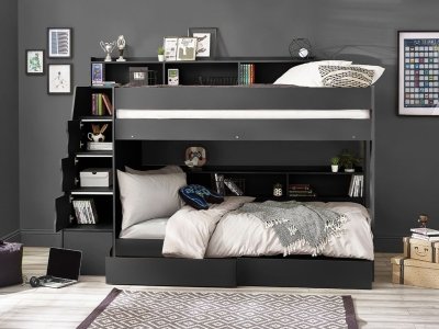 Camelot Staircase Bunk Bed - Anthracite
