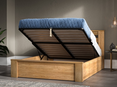 Carnwood Oak Ottoman Bed Frame