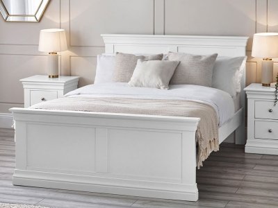 Clermont Wooden Bed - White