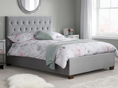Birlea Cologne Fabric Bed Frame - Grey Velvet