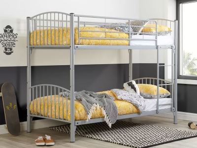 Birlea Corfu 3FT Single Metal Bunk Bed With 2 Free Mattresses