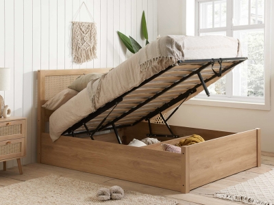 Birlea Croxley Rattan Ottoman Bed - Oak