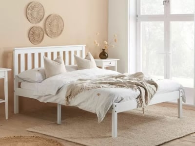 Denver Wooden Bed Frame - White
