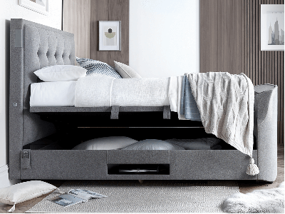 Edge Dolby Atmos Speaker Ottoman TV Bed - Smoke Grey
