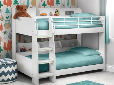 Domino Wooden Bunk Bed - White