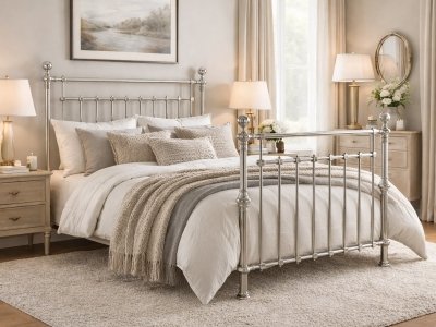Edward Metal Bed Frame - Chrome