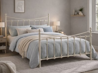 Florida Metal Bed Frame - Ivory