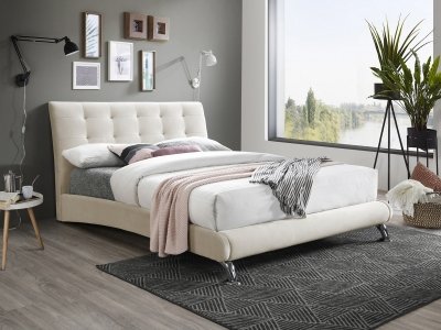 Birlea Hemlock Fabric Bed Frame - Stone