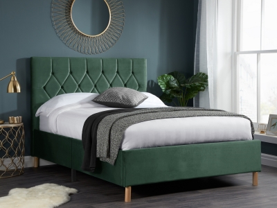 Birlea Loxley Forest Green Fabric Bed Frame