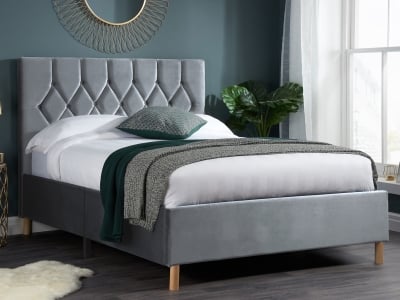 Birlea Loxley Dove Grey Fabric Bed Frame