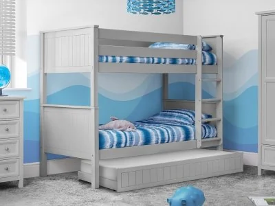 Clearance - Maine Wooden Bunk Bed With Underbed - Dove Grey