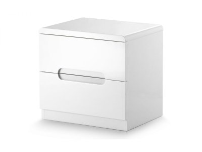 Manhattan 2 Drawer Bedside - White