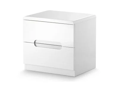 Manhattan 2 Drawer Bedside - White