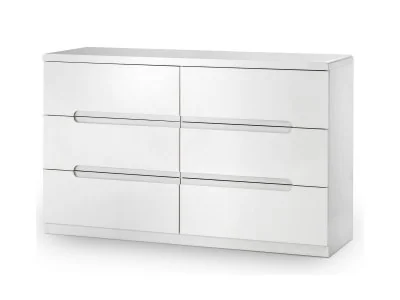 Manhattan 6 Drawer Wide Chest - White