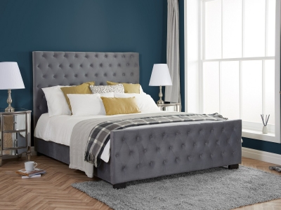 Birlea Marquis Fabric Bed Frame - Grey Velvet