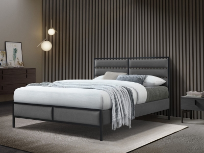Flintshire Marford Leather Bed Frame - Grey