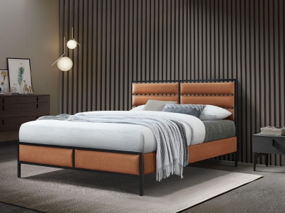 Flintshire Marford 4FT 6 Double  Leather Bed Frame - Tan