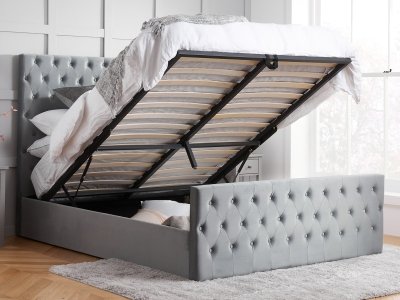 Birlea Marquis Ottoman Bed - Grey Velvet