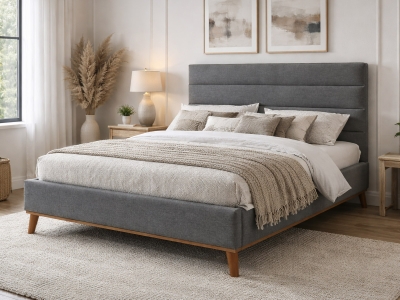 Mayfair Fabric Bed - Light Grey Velvet
