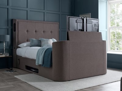 Star TV Monty 6FT Superking TV Bed - Ginie Grey