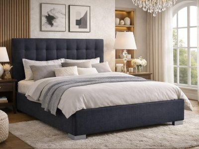 Nevada Fabric Bed Frame - Dark Grey