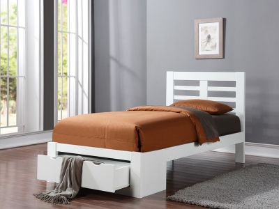 Bretton Wooden Bed Frame - White