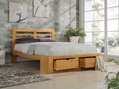 Bretton 4FT 6 Double Wooden Bed Frame - Oak