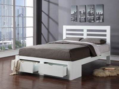 Bretton Wooden Bed Frame - White
