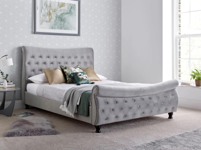 Bedmr Oxford Sleigh Bed Frame - Grey