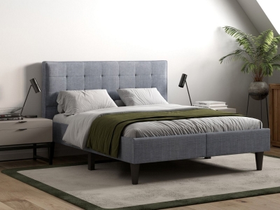 Flair Perth Fabric Bed Frame - Grey