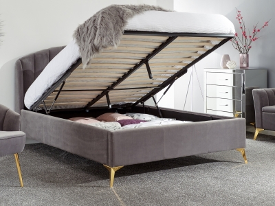 Milan Bed Company Pettine Ottoman Bed - Grey