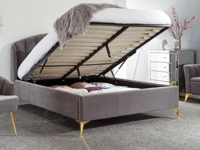 Milan Bed Company Pettine Ottoman Bed - Grey