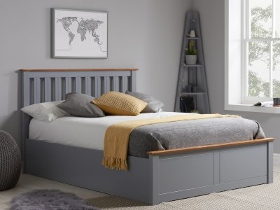 Birlea Phoenix Wooden Ottoman Bed - Stone Grey