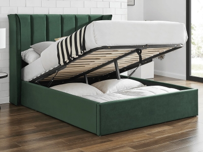 Polaris 4FT 6 Double Ottoman Bed - Green